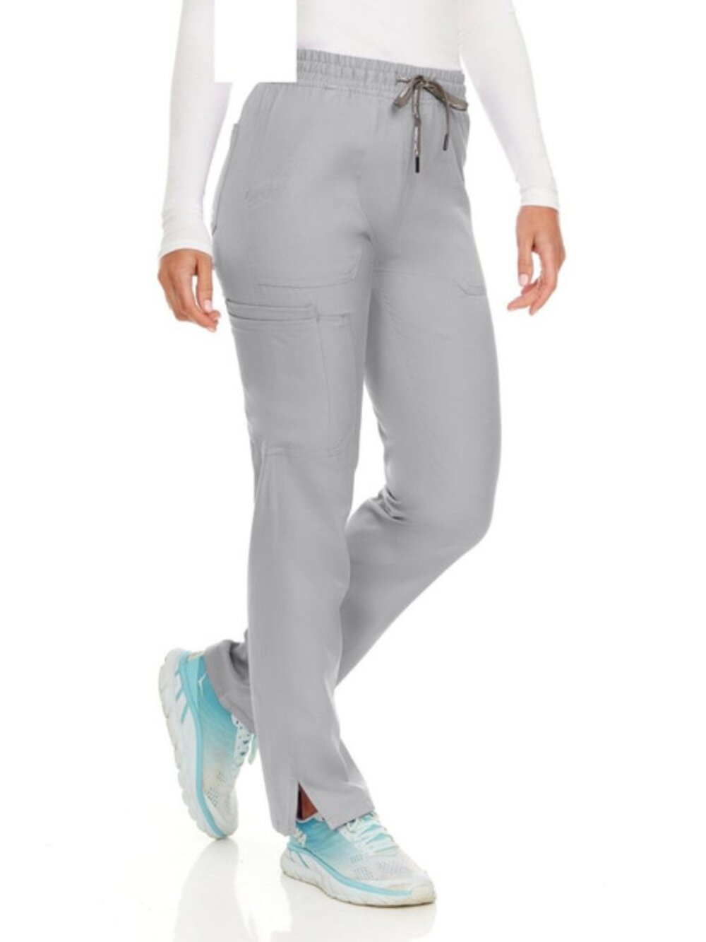 Medichic Petite Terri Stretch Straight Leg Six Pocket Cargo Scrub Pants, Xl
